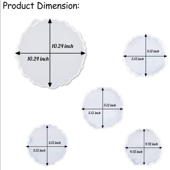 Set of 4 Coasters and 1 Large Tray - Picture 5 of 8